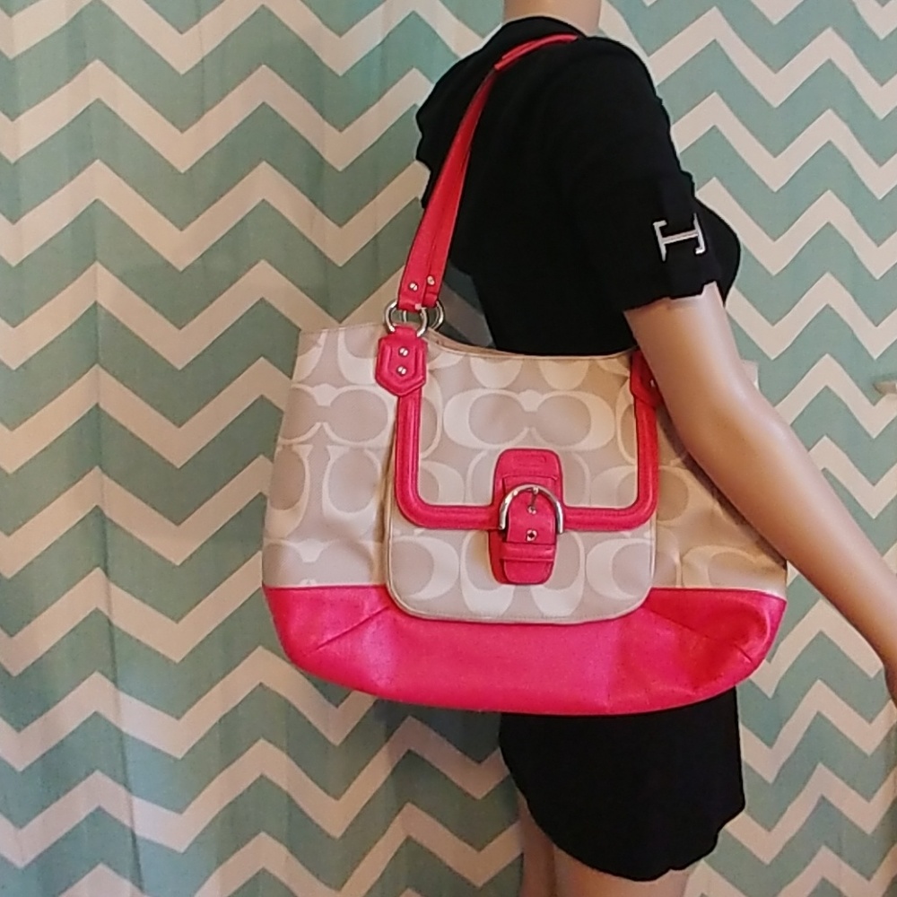 NWT Coach leather and canvas tote